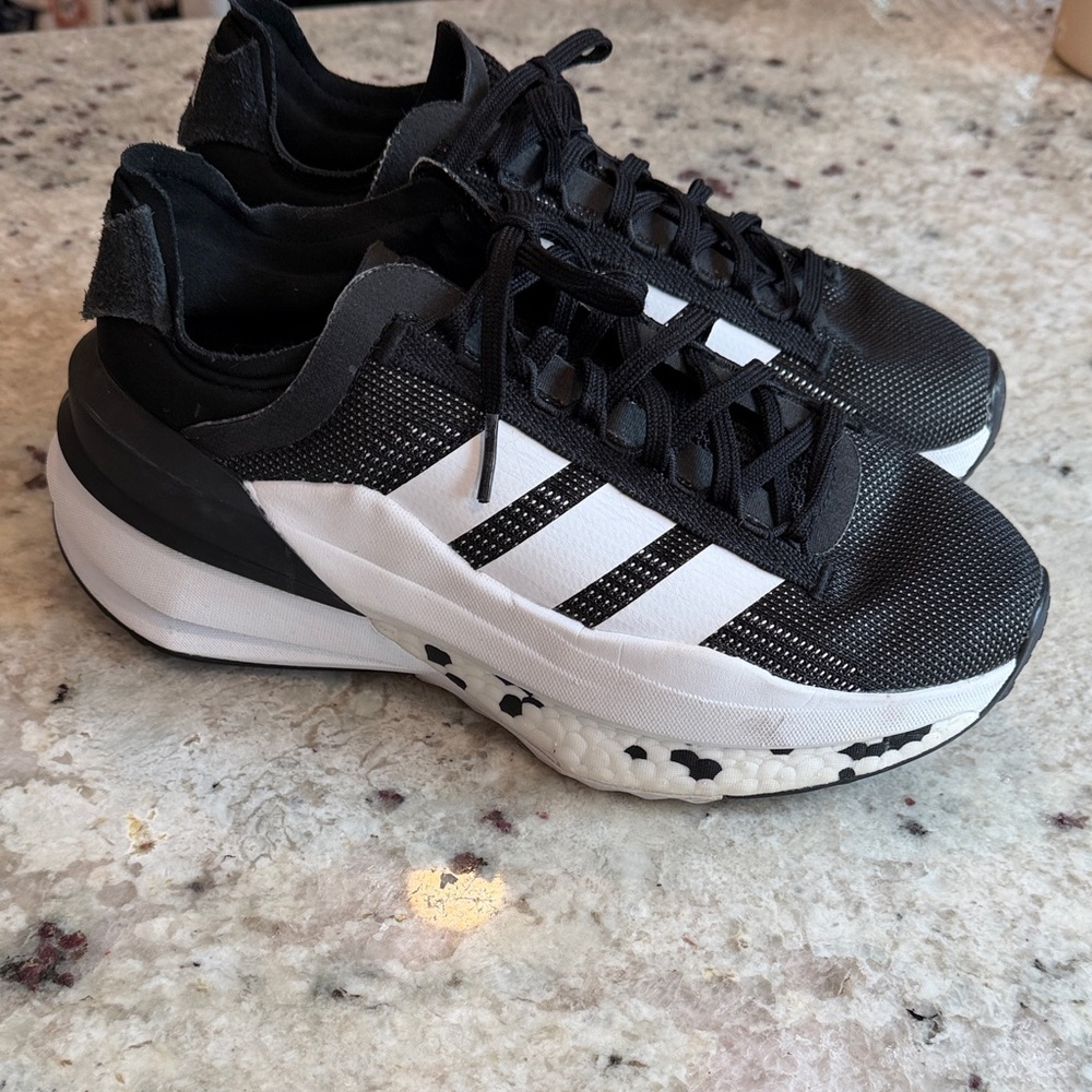 Adidas Black and White Athletic Shoes
